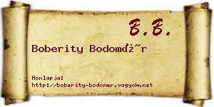 Boberity Bodomér névjegykártya